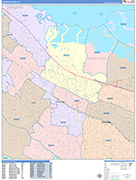 Mountain View  Wall Map Color Cast Style